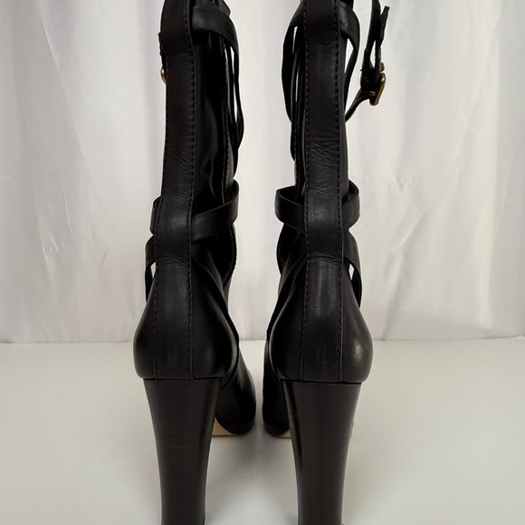 New Chloe Silverado Black Leather High-Heel Women’s Boots Size 8 - Picture 7 of 8